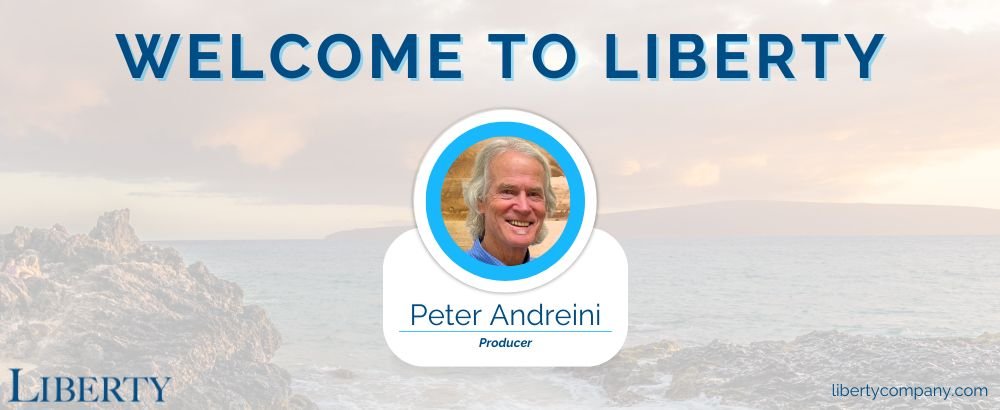Peter Andreini banner says welcome to liberty